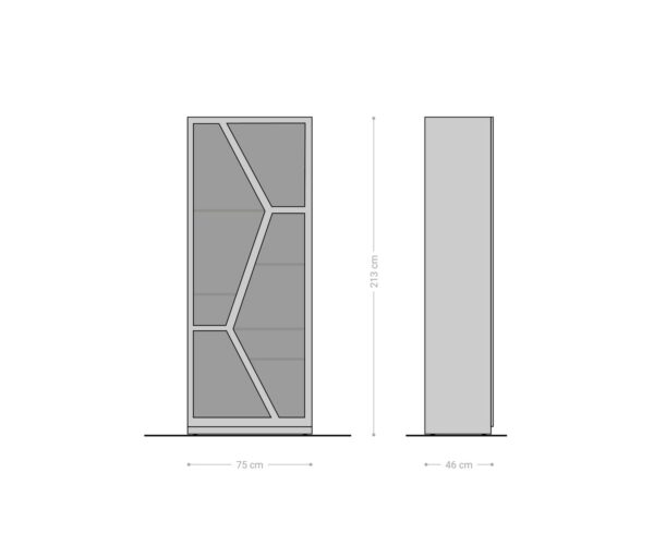 Vitrína Taza 75x210 cm přírodní akácie 4 dvířka - Image 9