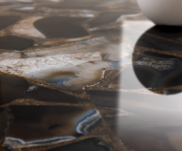 Jídelní stůl Edge Oval 280x130 keramika Iris FMG Agatablack Troa nerezová ocel grafitová - Image 4