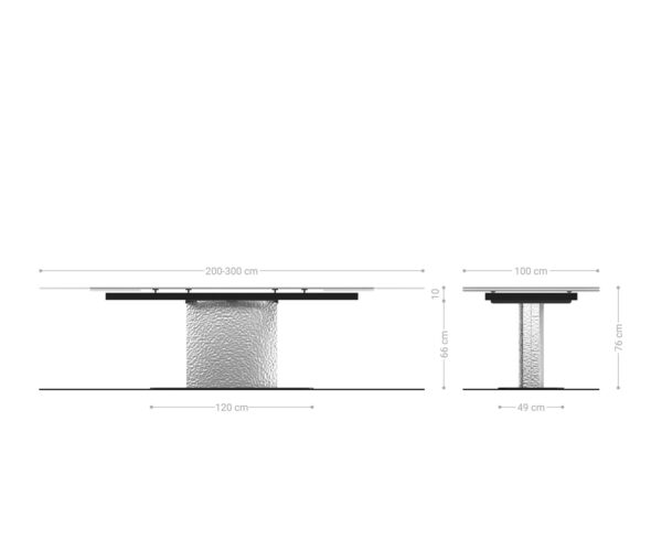 Jídelní stůl Edge 200-300x100 keramika Laminam® Emperador Extra Lucidato Tmavě hnědá Wave nerezová ocel rozkládací - Image 7