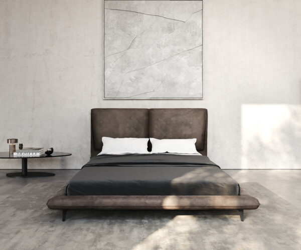 Čalouněná postel Cusino 140x200 cm mikrovlákno taupe vintage - Image 2