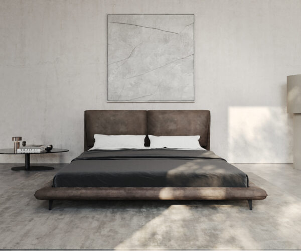 Čalouněná postel Cusino 180x200 cm mikrovlákno taupe vintage - Image 2