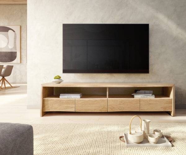 TV stolek Edge 190 cm přírodní dub 4 zásuvky - Image 2