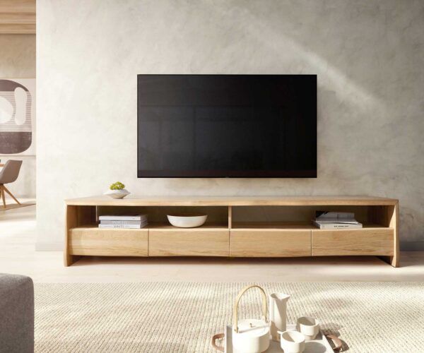 TV stolek Edge 230 cm přírodní dub 4 zásuvky - Image 2