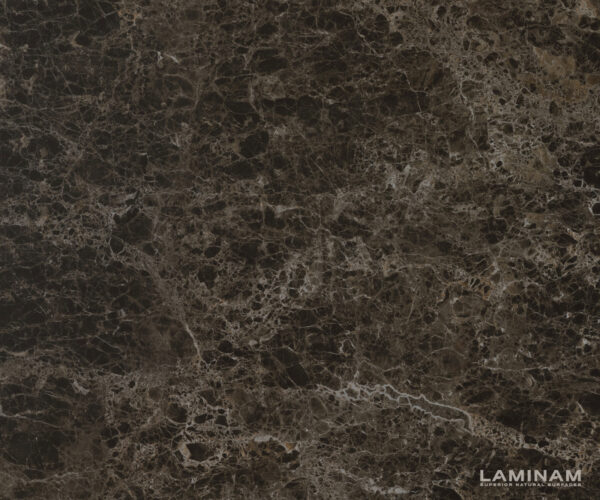 Jídelní stůl Edge 200-300x100 keramika Laminam® Emperador Extra Lucidato tmavě hnědá podnož ve tvaru "W" černá rozkládací - Image 3