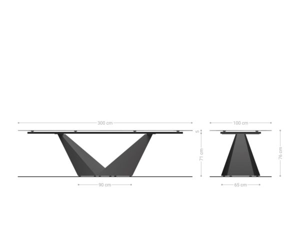 Étkezőasztal Edge 300x100 kerámia Minas melange fehér bézs prisma metál arany - Image 8