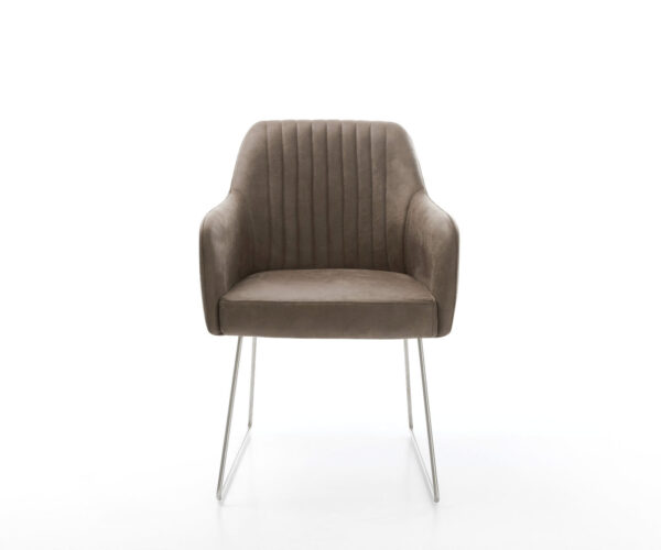 Jídelní židle Greg-Flex taupe vintage tenká podnož nerezová ocel - Image 2