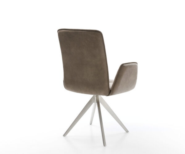 Otočná židle Vinja-Flex taupe vintage křížová podnož hranatá nerezová ocel - Image 5