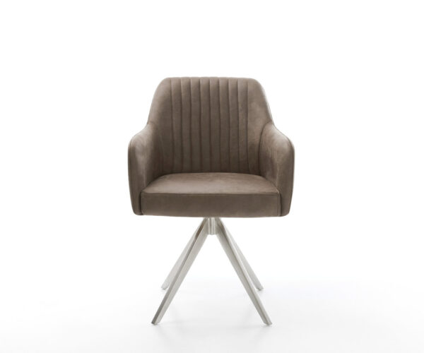 Otočná židle Greg-Flex taupe vintage křížová podnož hranatá nerezová ocel - Image 2