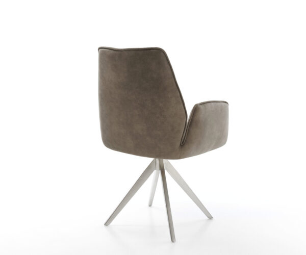 Otočná židle Zoa-Flex taupe vintage křížová podnož hranatá nerezová ocel - Image 5