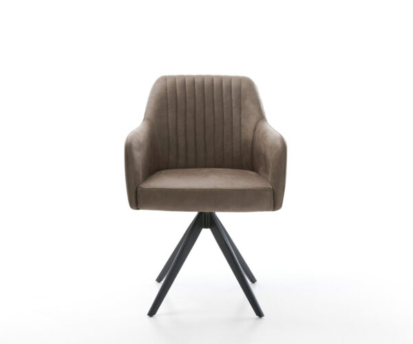 Otočná židle Greg-Flex taupe vintage křížová podnož hranatá černá - Image 2