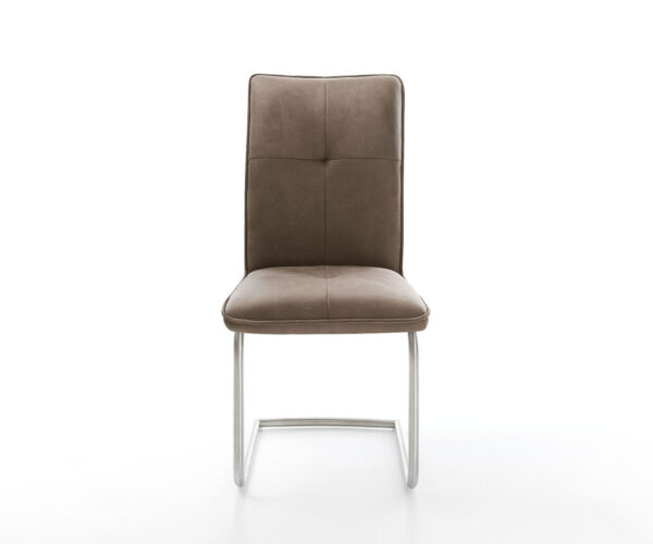 Jídelní židle Maddy-Flex taupe vintage konzolová podnož kulatá nerezová ocel - Image 2