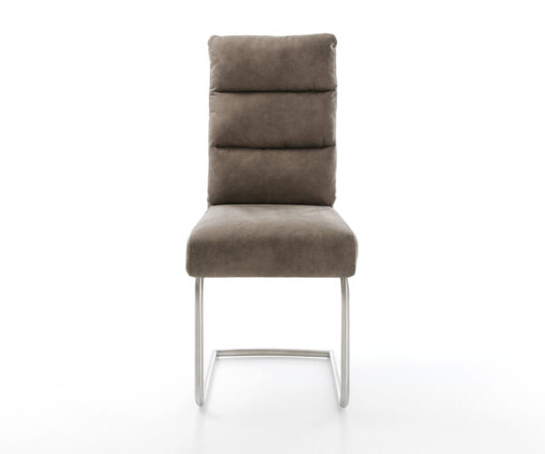 Jídelní židle Pela-Flex taupe vintage konzolová podnož kulatá nerezová ocel - Image 2