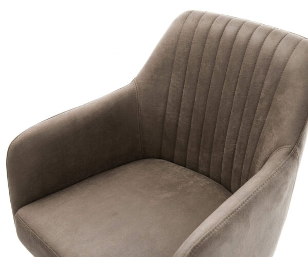 Jídelní židle Greg-Flex taupe vintage konzolová podnož plochá nerezová ocel - Image 4
