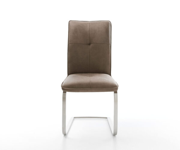 Jídelní židle Maddy-Flex taupe vintage konzolová podnož plochá nerezová ocel - Image 2