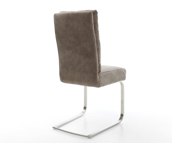 Jídelní židle Pela-Flex taupe vintage konzolová podnož plochá nerezová ocel - Image 5