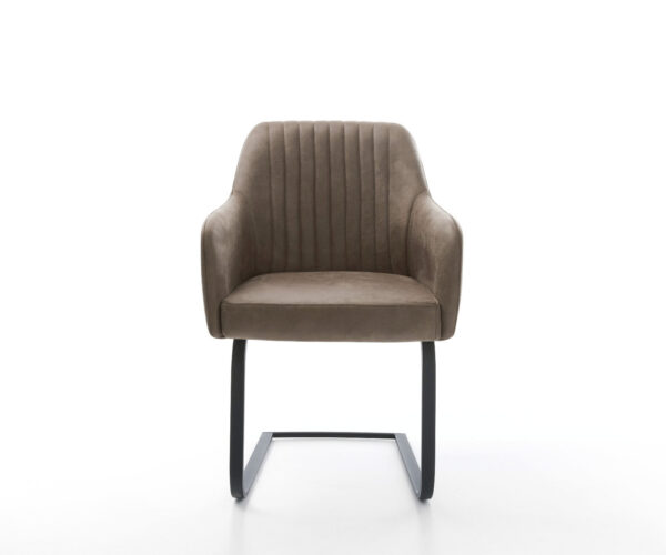 Jídelní židle Greg-Flex taupe vintage konzolová podnož plochá černá - Image 2