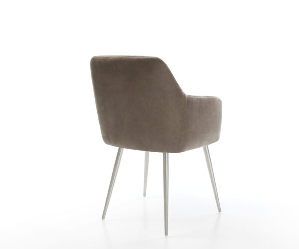 Jídelní židle Greg-Flex taupe vintage zúžená podnož nerezová ocel - Image 5