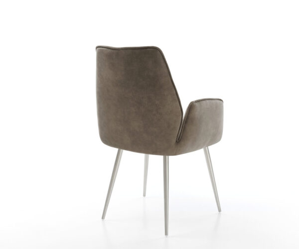 Jídelní židle Zoa-Flex taupe vintage zúžená podnož nerezová ocel - Image 5