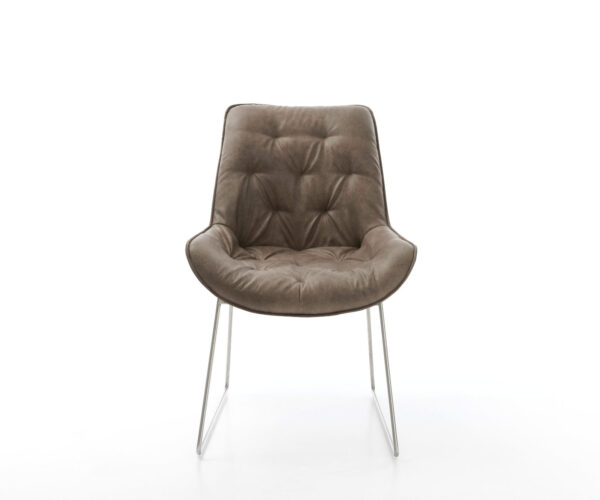 Jídelní židle Taimi-Flex taupe vintage tenká podnož nerezová ocel - Image 2