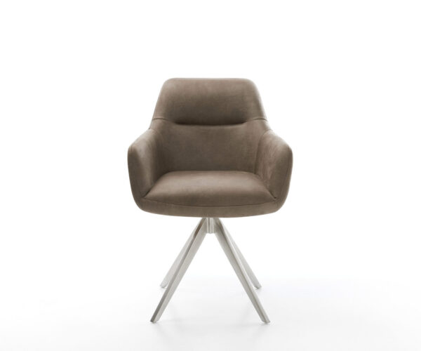 Otočná židle Pejo-Flex taupe vintage křížová podnož hranatá nerezová ocel - Image 2