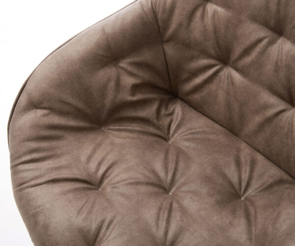 Otočná židle Gaio-Flex taupe vintage křížová podnož hranatá nerezová ocel - Image 4