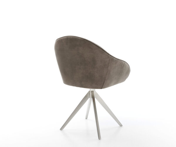 Otočná židle Gaio-Flex taupe vintage křížová podnož hranatá nerezová ocel - Image 5