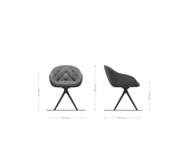 Otočná židle Gaio-Flex taupe vintage křížová podnož hranatá nerezová ocel - Image 6