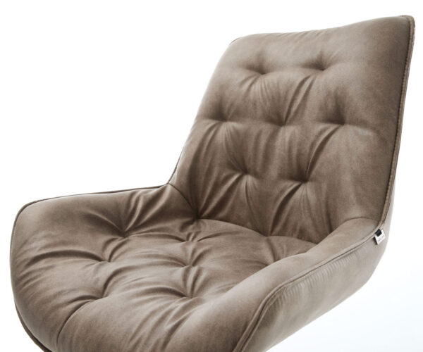Otočná židle Taimi-Flex taupe vintage křížová podnož hranatá nerezová ocel - Image 4