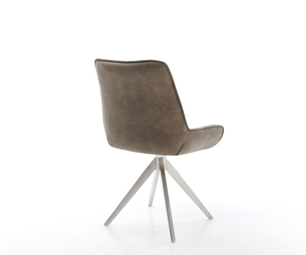 Otočná židle Taimi-Flex taupe vintage křížová podnož hranatá nerezová ocel - Image 5
