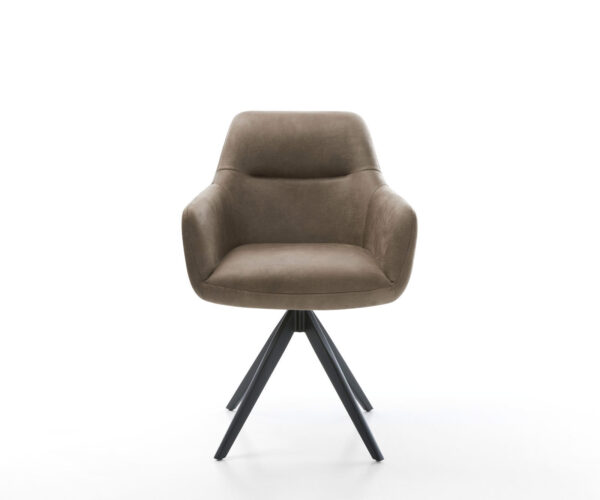 Otočná židle Pejo-Flex taupe vintage křížová podnož hranatá černá - Image 2