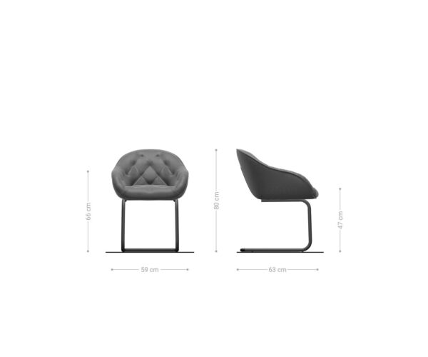 Jídelní židle Gaio-Flex taupe vintage konzolová podnož kulatá nerezová ocel - Image 6