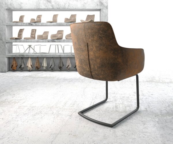 Jídelní židle Pejo-Flex Hnědá Vintage Cantilever Round Černá - Image 4