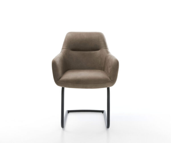Jídelní židle Pejo-Flex taupe vintage konzolová podnož kulatá černá - Image 2