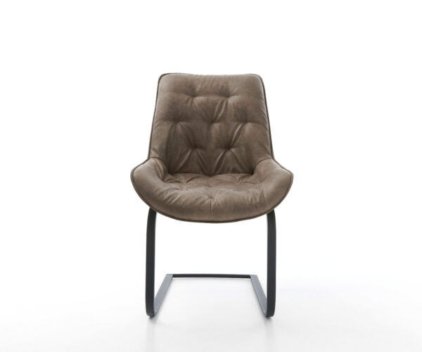Jídelní židle Taimi-Flex taupe vintage konzolová podnož plochá černá - Image 2