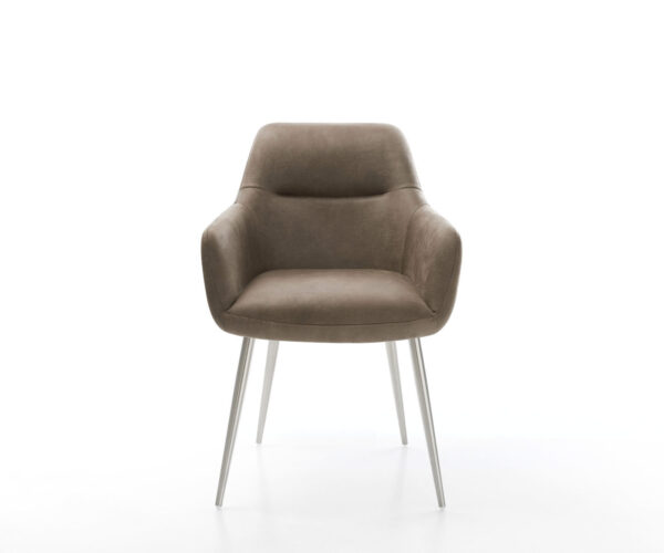 Jídelní židle Pejo-Flex taupe vintage zúžená podnož nerezová ocel - Image 2
