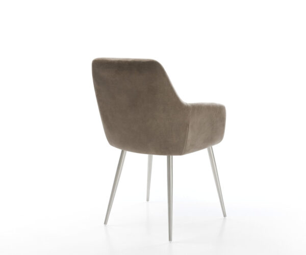 Jídelní židle Pejo-Flex taupe vintage zúžená podnož nerezová ocel - Image 5