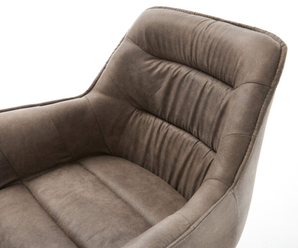 Jídelní židle Kaira-Flex taupe vintage zúžená podnož nerezová ocel - Image 4