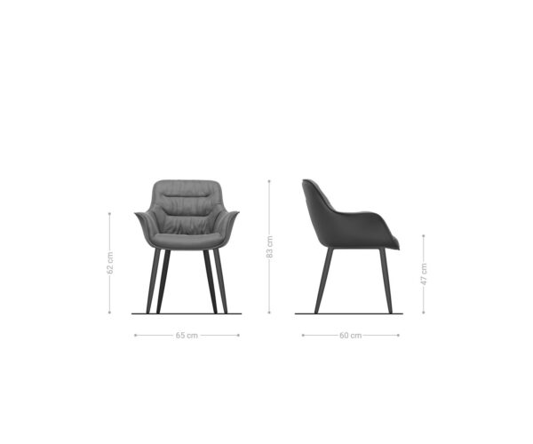 Jídelní židle Kaira-Flex taupe vintage zúžená podnož nerezová ocel - Image 6