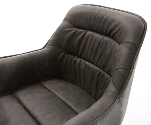 Jídelní židle Kaira-Flex antracitová vintage zúžená podnož nerezová ocel - Image 4