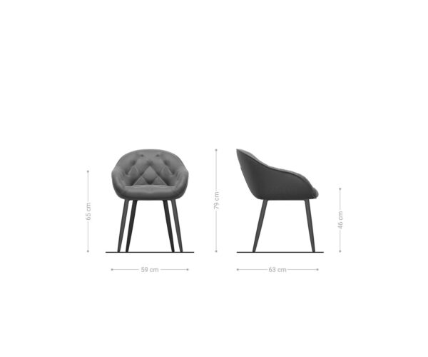Jídelní židle Gaio-Flex taupe vintage zúžená podnož černá - Image 6
