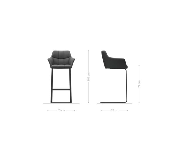 Barová židle Yulo-Flex vintage taupe konzolová podnož plochá nerezová ocel - Image 6