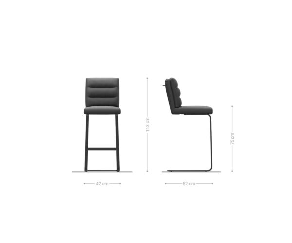 Barová židle Pela-Flex vintage antracitová konzolová podnož plochá - Image 6