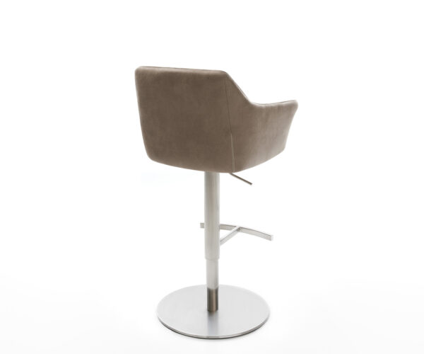 Barová židle Yulo-Flex vintage taupe otočná podnož výškově nastavitelná nerezová ocel - Image 5