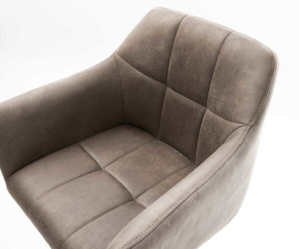 Barová židle Yulo-Flex vintage taupe otočná podnož výškově nastavitelná nerezová ocel - Image 4
