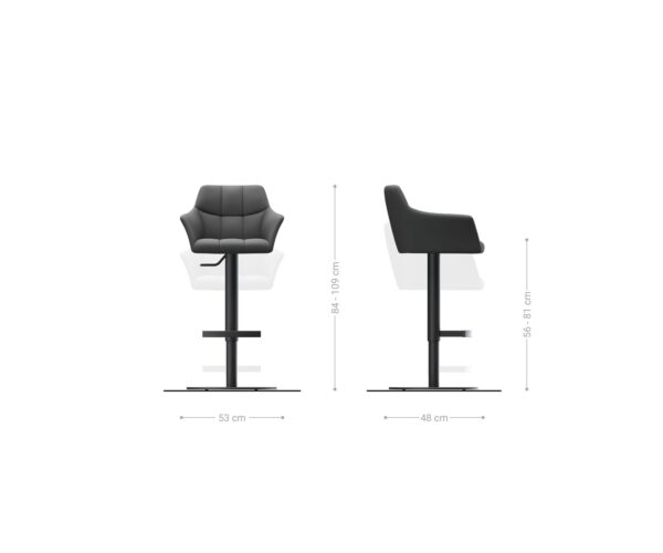 Barová židle Yulo-Flex vintage taupe otočná podnož výškově nastavitelná nerezová ocel - Image 6