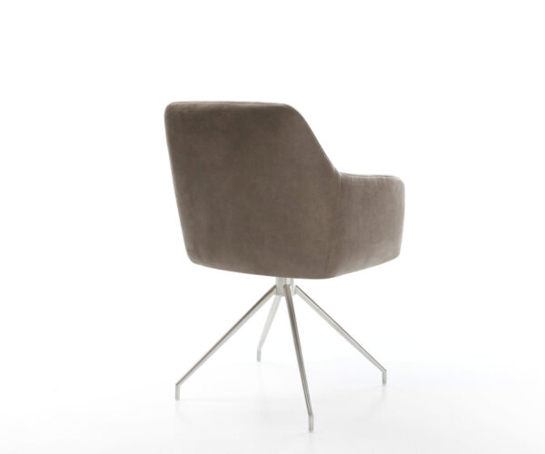 Otočná židle Greg-Flex taupe vintage křížová podnož zúžená nerezová ocel - Image 5