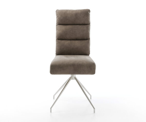 Otočná židle Pela-Flex taupe vintage křížová podnož zúžená nerezová ocel - Image 2