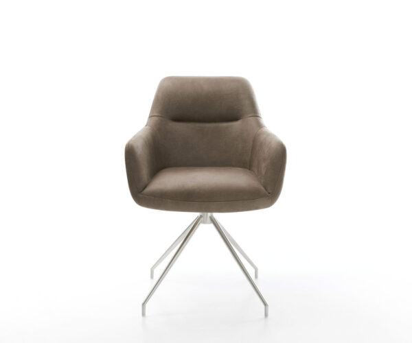 Otočná židle Pejo-Flex taupe vintage křížová podnož zúžená nerezová ocel - Image 2