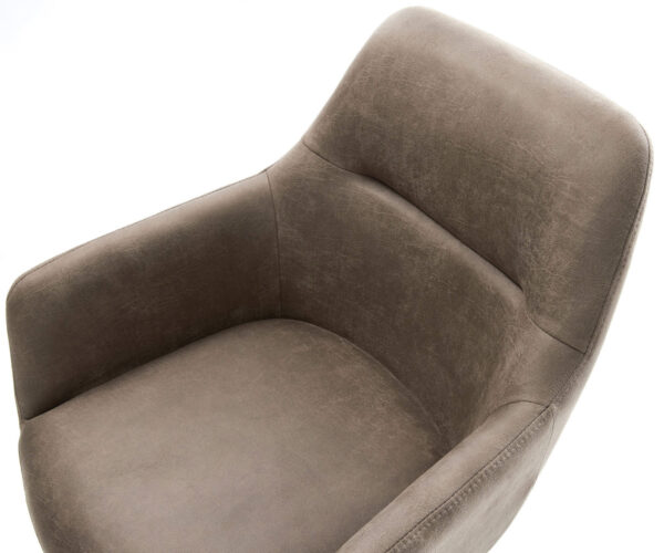 Otočná židle Pejo-Flex taupe vintage křížová podnož zúžená nerezová ocel - Image 4