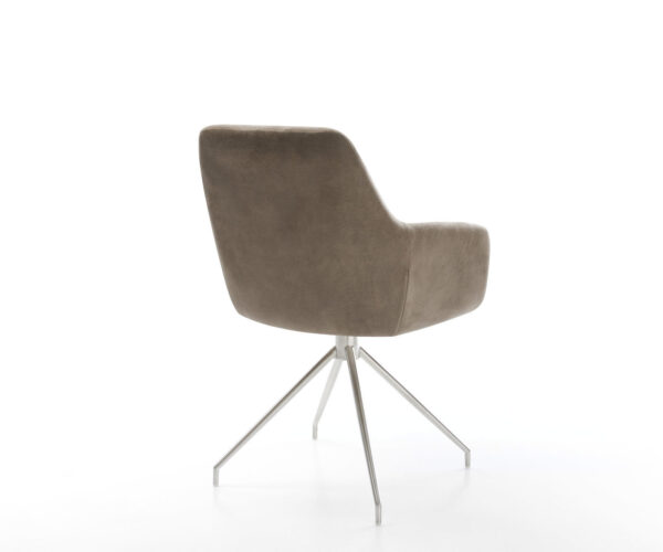 Otočná židle Pejo-Flex taupe vintage křížová podnož zúžená nerezová ocel - Image 5